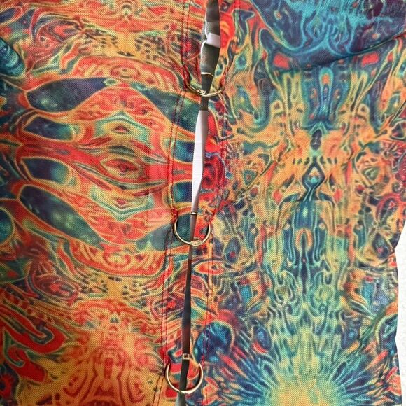 MUSERA Y2K Women's sheer multi color Crop-top size M NWT - Picture 5 of 7